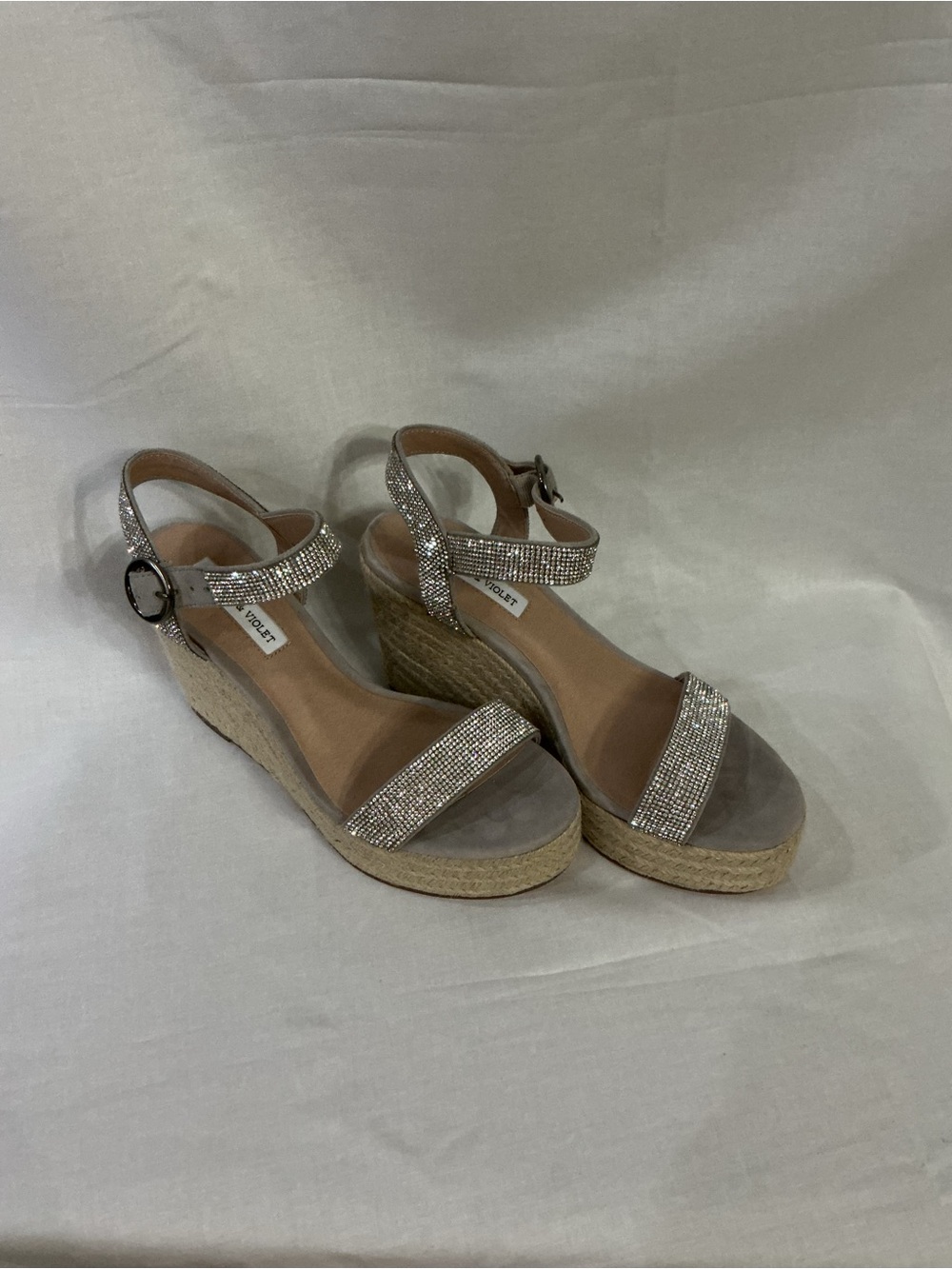 Chelsea & Violet Wedge Sandals with Sparkle Straps